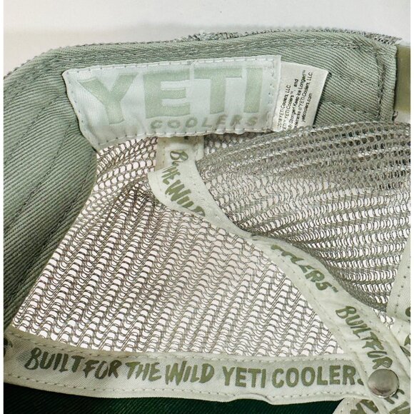 Yeti Coolers Green Mesh Trucker Hat Adjustable Snapback Distressed Unisex Cap - Picture 11 of 11